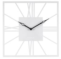 3532-004W Часы настенные из металла, квадрат 35 см, белый "Рим 2"