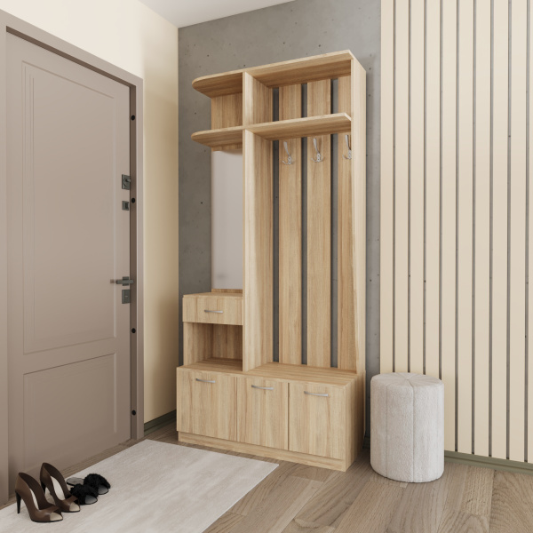 Прихожая БН 196 Дуб Сонома с зеркалом