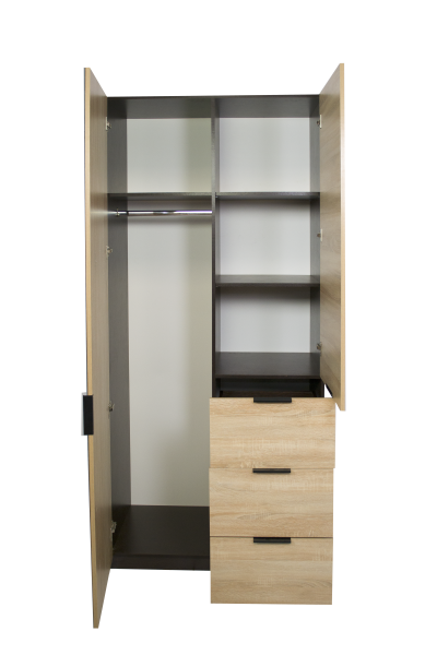 Шкаф "Ним" 2 дв 3ящ  зеркало Сосна Лофт/Вижн