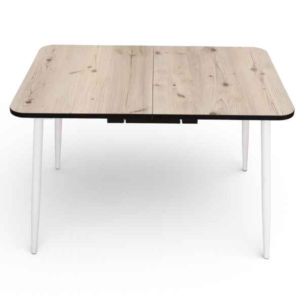 Стол Корсика,1200(+400)*800, бабочка,металл белый, пластик Биск.сосна, B1