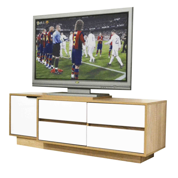 Тумба ТВ ТМ24, 04 дуб сонома/белый глянец