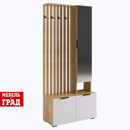 Прихожая/Дуб крафт золотой/белое дерево