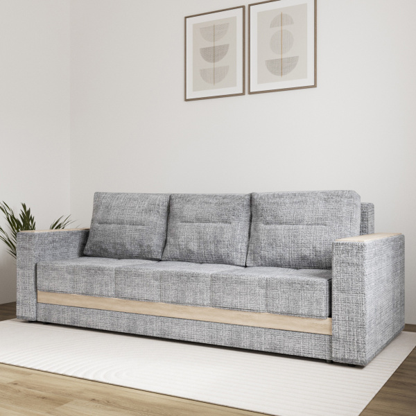 Диван-кровать "Лидер 9" S 2292 - 7 св. серый декор Ясень